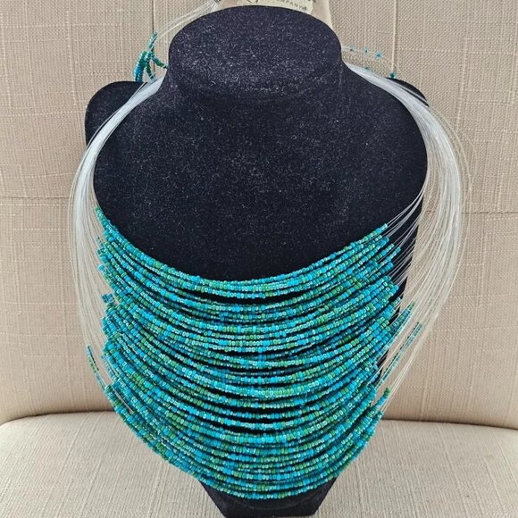Arizona Women Jewelry Set Necklace and Earrings Multi Layer Beads Fashion NWT - Picture 1 of 12